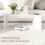 Casart Coffee Table 85cm Coffee Table with Double-Layer Storage Space White 6
