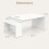 Casart Coffee Table 85cm Coffee Table with Double-Layer Storage Space White 2
