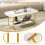 Casart Faux Marble Top Coffee Table Office Modern 2-tier Tea Table-White 7