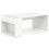 Casart Coffee Table 85cm Coffee Table with Double-Layer Storage Space White 10