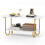 Casart Faux Marble Top Coffee Table Office Modern 2-tier Tea Table-White 10