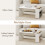Casart Coffee Table 85cm Coffee Table with Double-Layer Storage Space White 5
