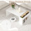 Casart Coffee Table 85cm Coffee Table with Double-Layer Storage Space White 7