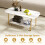 Casart Faux Marble Top Coffee Table Office Modern 2-tier Tea Table-White 9