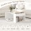 Casart Coffee Table 85cm Coffee Table with Double-Layer Storage Space White 4