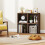 Casart Set of 4 Cube Storage Organizer Stackable Book Shelf  Rustic Brown 6