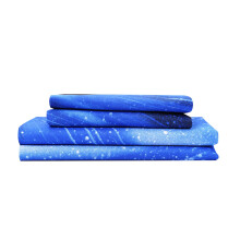 Bedlifes Galaxy Sheets Outer Space Sheet Set Galaxy Themed Sheets 4 pcs Flat Sheet& Fitted Sheets with 2 PillowcasesLight Blue Queen
