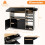 Casart Drop Leaf Kitchen Island Cart Mobile Buffet Serving Cart-Black 8