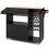 Casart Drop Leaf Kitchen Island Cart Mobile Buffet Serving Cart-Black 9