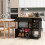 Casart Drop Leaf Kitchen Island Cart Mobile Buffet Serving Cart-Black 3
