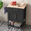 Casart Rolling Kitchen Island Cart Mobile Serving Cart with Drawer-Black 4