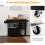 Casart Drop Leaf Kitchen Island Cart Mobile Buffet Serving Cart-Black 4