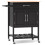 Casart Rolling Kitchen Island Cart Mobile Serving Cart with Drawer-Black 1
