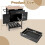 Casart Rolling Kitchen Island Cart Mobile Serving Cart with Drawer-Black 2