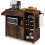 Casart Drop Leaf Kitchen Island Cart Mobile Buffet Serving Cart-Coffee 1