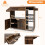 Casart Drop Leaf Kitchen Island Cart Mobile Buffet Serving Cart-Coffee 5