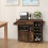 Casart Drop Leaf Kitchen Island Cart Mobile Buffet Serving Cart-Coffee 2