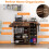Casart Drop Leaf Kitchen Island Cart Mobile Buffet Serving Cart-Coffee 9