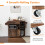 Casart Drop Leaf Kitchen Island Cart Mobile Buffet Serving Cart-Coffee 7