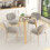 Casart 35.5” Circle Kitchen Table Round Glass Dining Table for 4-Natural 4