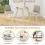 Casart 35.5” Circle Kitchen Table Round Glass Dining Table for 4-Natural 5