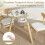 Casart 35.5” Circle Kitchen Table Round Glass Dining Table for 4-Natural 9
