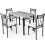 Casart Marble 5-piece Kitchen Dining Set Dining table w/Sponge Cushion-Grey 9