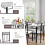 Casart Marble 5-piece Kitchen Dining Set Dining table w/Sponge Cushion-Grey 7