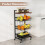 Casart Kitchen Storage Cart on Wheels Fruit and Vegetable Storage Cart-Black 2