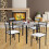 Casart Marble 5-piece Kitchen Dining Set Dining table w/Sponge Cushion-Grey 3