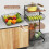 Casart Kitchen Storage Cart on Wheels Fruit and Vegetable Storage Cart-Black 7