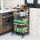Casart Kitchen Storage Cart on Wheels Fruit and Vegetable Storage Cart-Black 3