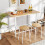 Casart 3-Piece Dining Set Kitchen Table and Chairs for 2 w/ Square Table-White 3