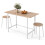 Casart 3-Piece Dining Set Kitchen Table and Chairs for 2 w/ Square Table-White 1