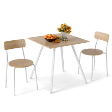 3-Piece Kitchen Dining Room Furniture Dining Table Set for 2-White