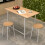 Casart 3-Piece Dining Set Kitchen Table and Chairs for 2 w/ Square Table-White 4