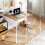 Casart 3-Piece Kitchen Dining Room Furniture Dining Table Set for 2-White 4