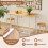 Casart 3-Piece Dining Set Kitchen Table and Chairs for 2 w/ Square Table-White 7