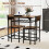 Casart Dining Table Set for 2 3-Piece Wood Rectangular Table & Chair Set w/ Metal Frame Coffee 7