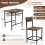 Casart Dining Table Set for 2 3-Piece Wood Rectangular Table & Chair Set w/ Metal Frame Coffee 2