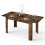 Casart Extendable Dining Table Modern Kitchen Table w/ L-shaped Legs Rustic Brown 10
