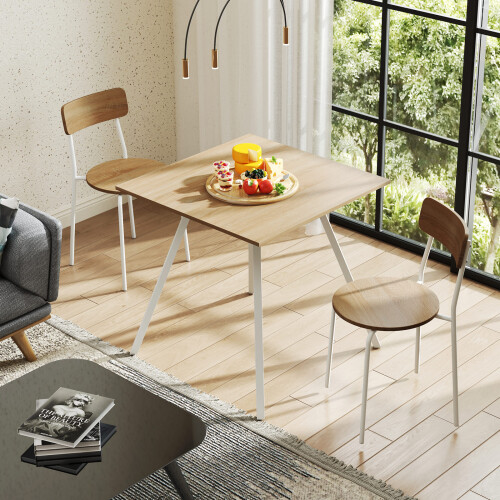 Casart 3-Piece Kitchen Dining Room Furniture Dining Table Set for 2-White 2