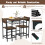 Casart Dining Table Set for 2 3-Piece Wood Rectangular Table & Chair Set w/ Metal Frame Coffee 5