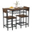 Casart Dining Table Set for 2 3-Piece Wood Rectangular Table & Chair Set w/ Metal Frame Coffee 1