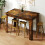 Casart Extendable Dining Table Modern Kitchen Table w/ L-shaped Legs Rustic Brown 3