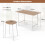 Casart 3-Piece Dining Set Kitchen Table and Chairs for 2 w/ Square Table-White 2