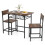 Casart Dining Table Set for 2 3-Piece Wood Rectangular Table & Chair Set w/ Metal Frame Coffee 9