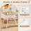 Casart 3-Piece Kitchen Dining Room Furniture Dining Table Set for 2-White 5