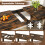 Casart Extendable Dining Table Modern Kitchen Table w/ L-shaped Legs Rustic Brown 9