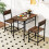 Casart Dining Table Set for 2 3-Piece Wood Rectangular Table & Chair Set w/ Metal Frame Coffee 6
